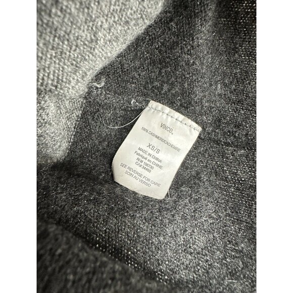 VINCE Dolman Sleeve 100% Cashmere Tunic Boxy Sweater Womens XS/S Gray Colorblock - Picture 4 of 8